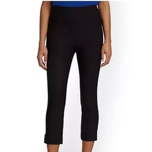 HIGH-WAISTED TUMMY CONTROL PULL-ON SLIM-LEG CUFFED CAPRI PANT